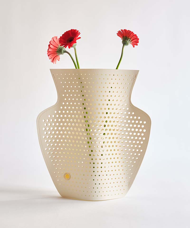 Cyano White Paper Vase