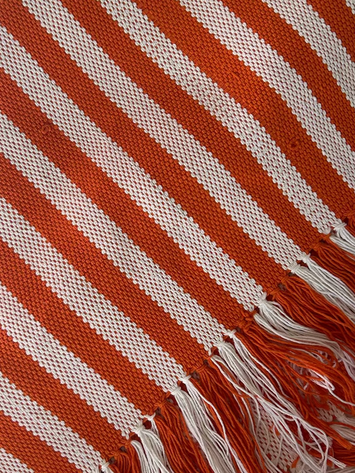 Rayas Table Runner in Orange & White