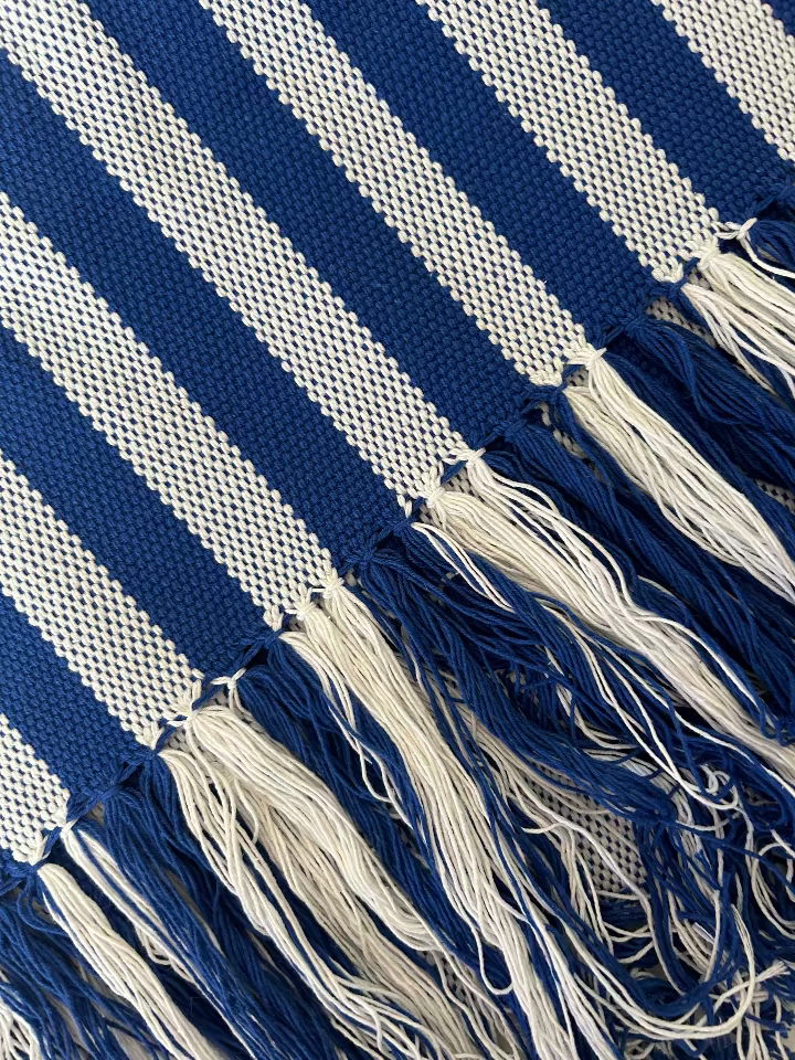 Rayas Table Runner in Blue & White