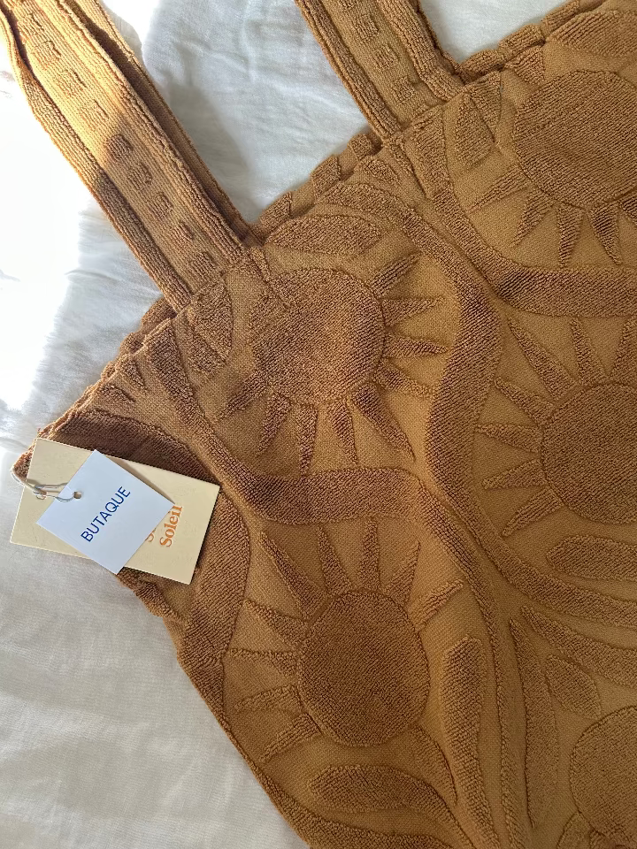 Sundown Toweling Tote in Cinnamon