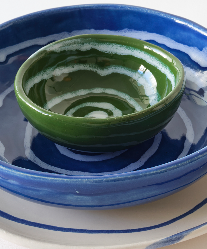 Vida Bowl Chiquito in Verde/Blanco